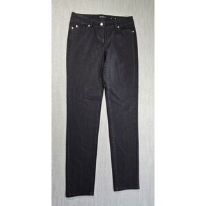 J Mclaughlin Women's Denim Jeans Skinny Zipper Black Stretch Sz 6